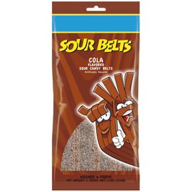 Snacktery Cola Sour Belts - Vibrant & Tangy Cola Sour Strips - Non GMO, Vegan & Kosher Sour Gummy Candy - 4 Ounce Pack