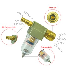 Xreuctop Water Separator, Compressed Air 1/4 Inch, Compressed Air Filter, Water Separator, Oil Separator with German Quick Coupling for Compressor Filter, Compressed Air Filter