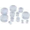 1 PAIR (2pcs) CLEAR ACRYLIC PLUGS Double Flare Gauges Solid
