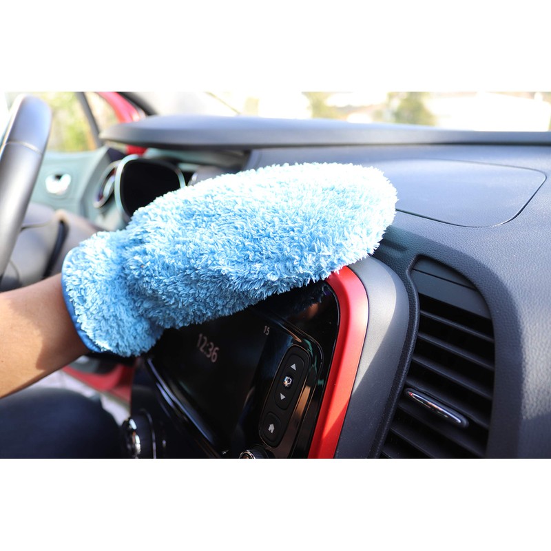 Cleanfaser® Flauschi Microfibre Cleaning Glove, Dust Magnet for Home (Blue)