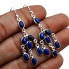 Silver Palace Natural Lapis Lazuli 925 Sterling Silver Drop Dangle