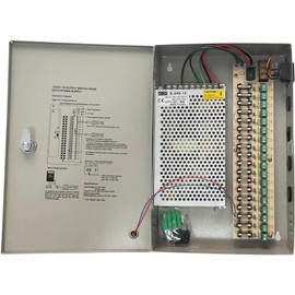 DC 12V 20 Amp 18 Channel/Port Power Supply Box Distribution for Security Cameras, IP CCTV DVR Surveillance System