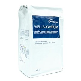 Wellsamed Wellsachrom Dental Alginate Quick Moulding Compound Powder 2 Minutes Dental Alginate Chromatic with Colour Indicator 450 g Bag