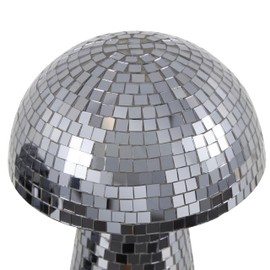 Deco 79 Glass Mushroom Decorative Sculpture Home Decor Statues, Set of 2 Accent Figurines 10", 8"H, Silver