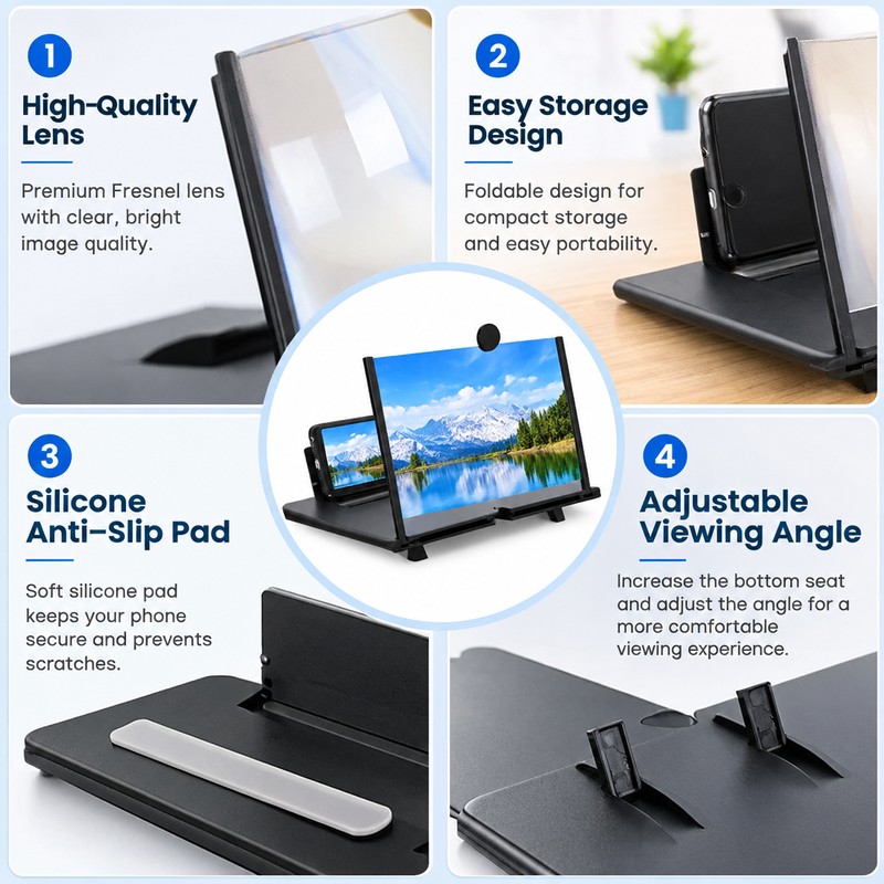 Phone Screen Magnifier for Movie Watching – HD Enlarged Viewing