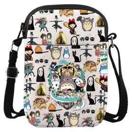 LEVLO No Face & Chihiro Crossbody Bag Japanese Anime Lover Gift Cartoon Anime Character Shoulder Bag Cartoon Movie Merch (No Face Cbag)