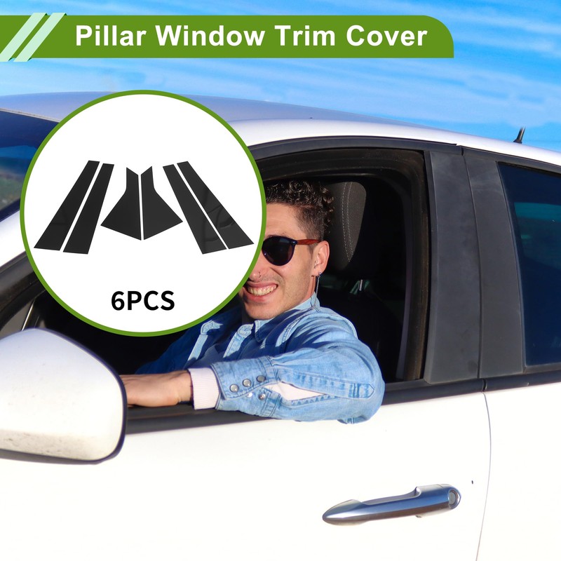HOPESPANNER Door Pillar Window Trim for Chrysler 200 2015-2019 Black