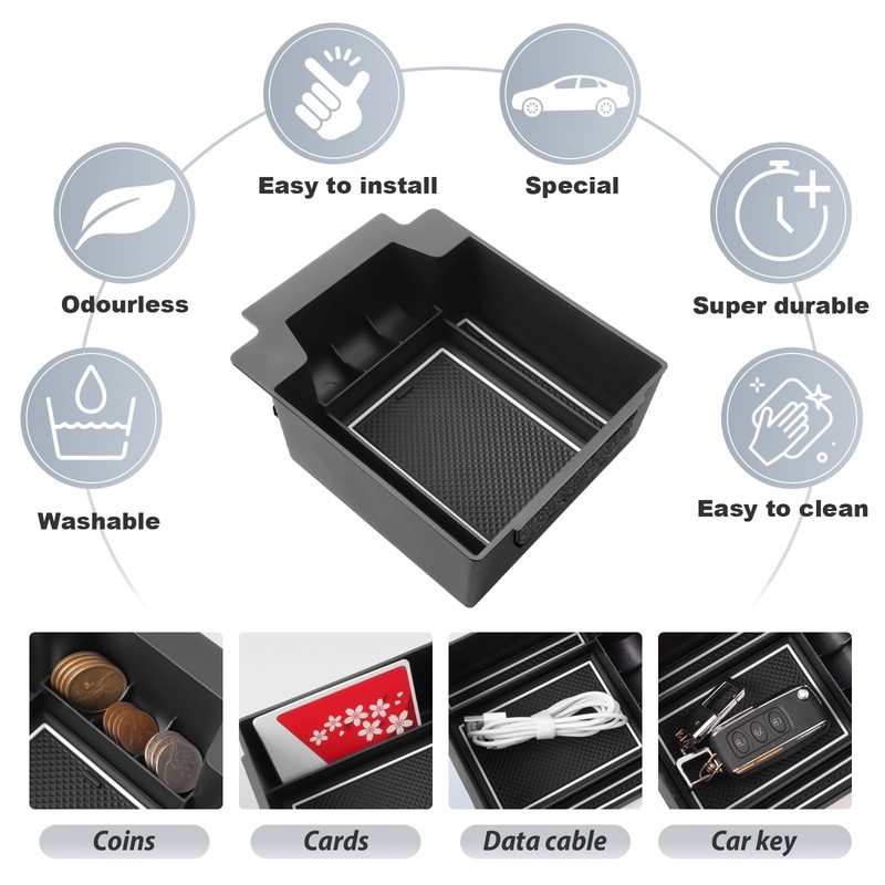 SKTU For Seat Ateca 2016-2024 Glove Box Armrest Storage Compartment