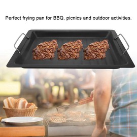 BORDSTRACT Barbecue Grill Pan, Non-Sticky Stove Top Griddle, Stainless Steel Grill Pans for Stove Tops for Fried Steak, Bacon, Frying Pot for Outdoor, Camping