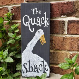 Eeypy wooden wall Art Panels The Quack Shack, duck sign, duck decor, duck house, farm sign, reclaimed wood, outdoor sign, 12 in