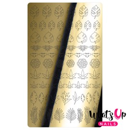 Whats Up Nails - Botanical Garden Chrome Nail Art Design Stickers (Gold)