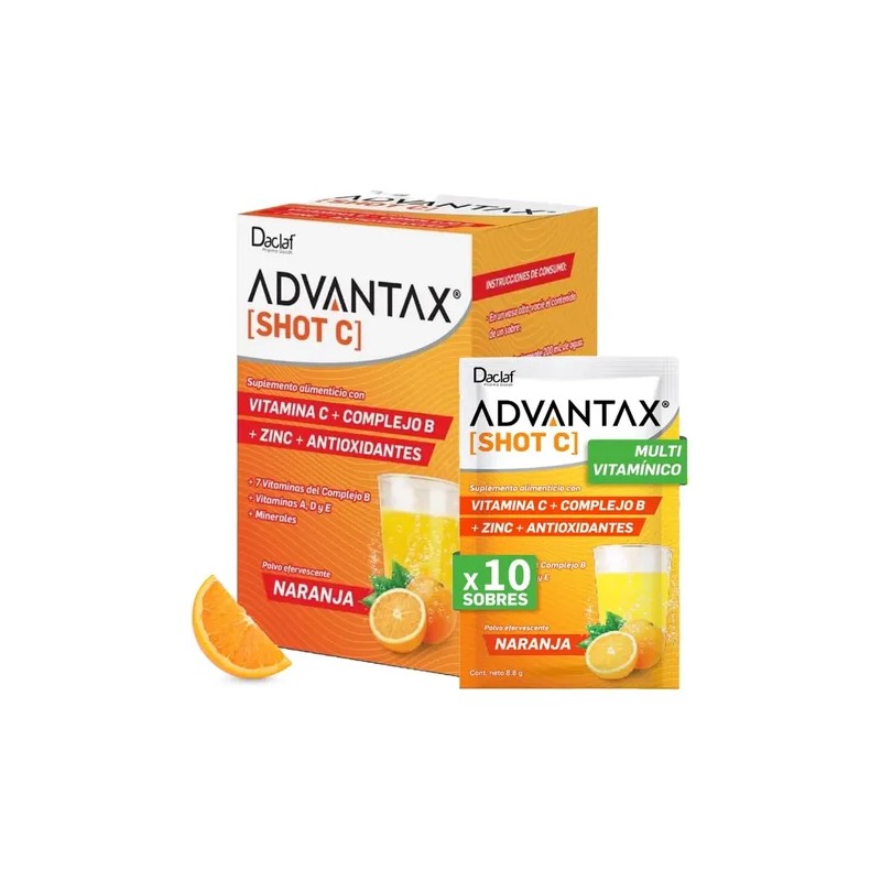Shot Vitaminas Complejo Antioxidantes Sobres Naranja