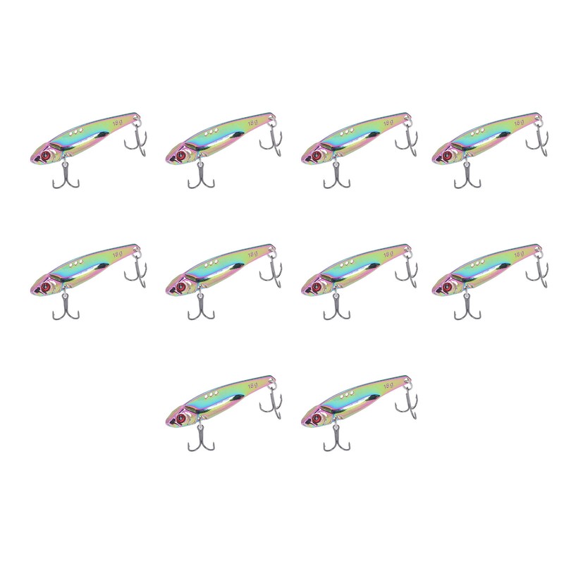10PCS Fish Shape Artificial Bait High Simulation Aluminum Alloy Fishing