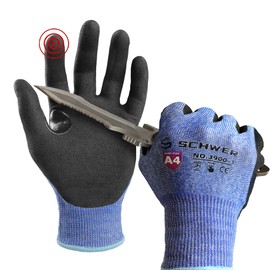 Schwer AIR-SKIN Cut Resistant Gloves AR3900 with Extreme Lightweight & Thin, ANSI A4 Wire Metal Gloves for Refined Work, Touch-screen, Fiberglass-free, 3D-Comfort Fit, Breathable, Non-PFAS, 6 Pair, M