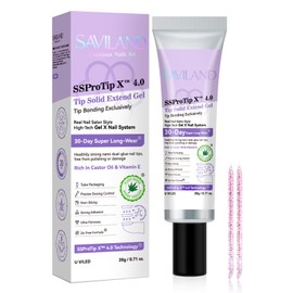 SAVILAND Solid Nail Glue Gel 20g: 30-Day Lasting Gel X Nail Glue Strong Solid Nail Glue Gel for Press On Nails U V Nail Glue Gel Fake Nails Glue 3D Nail Art Home Salon DIY Starter SSProTip X 4.0