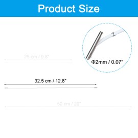 PATIKIL 13 Inch Elastic Barbed Cord, 50 Pcs 2mm Loop Stretch Round String with Metal Barb Fasteners for Hats Masks Menus Crafting Book, White (32.5cm)