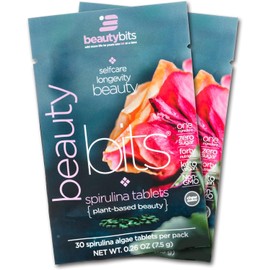 ENERGYBITS BEAUTYbits Pure Spirulina Algae Tablets, Superfood Tablets, Pure Blue Green Algae, High Protein, Chlorophyll, Non-Irradiated, for Healthier Skin, Hair, and Nails, Non-GMO, 60 Tablets