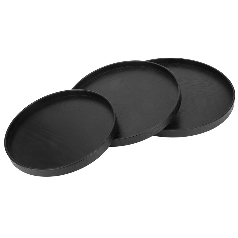 Wooden Round Tea Cup Tray Round Originality Fruit Palte Tableware