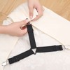 4 pieces adjustable bed sheet straps, triangle bed sheet clips,