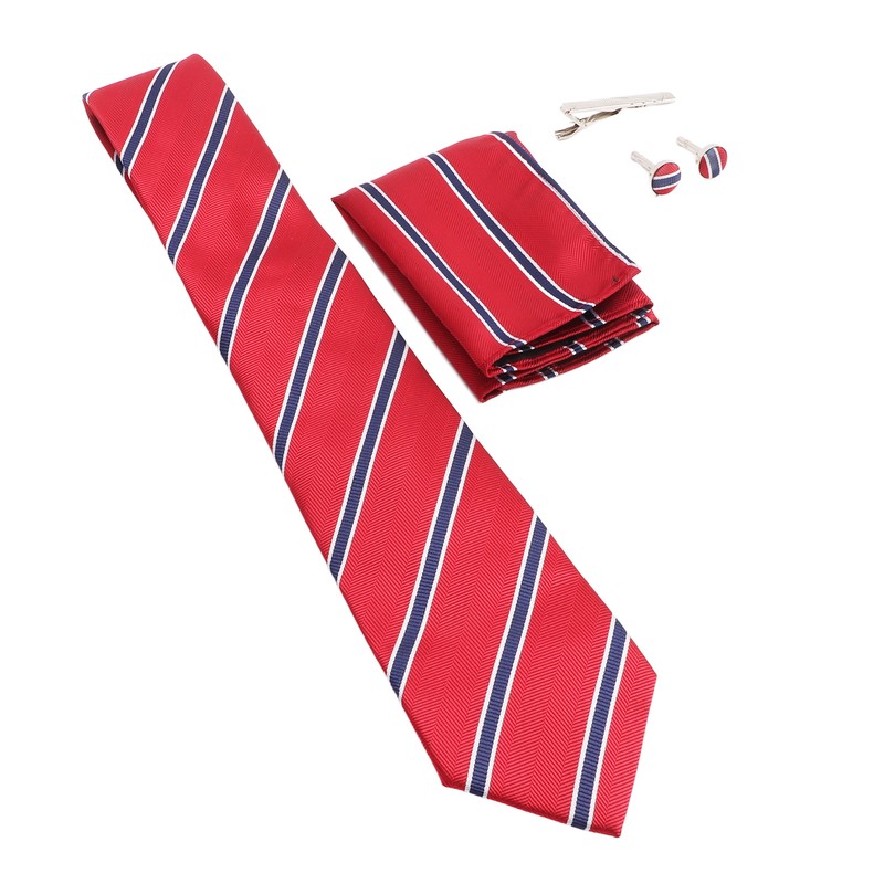 Mens Tie Classic Striped Polyester Yarn Easy Match Guarantees Durability