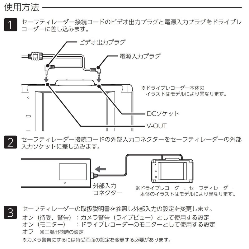 CELLSTAR Dash Cam Connection Cord GDO-12 Radar Detector Connection Cord