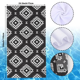 BAIOAOPA Geometric Microfiber Beach Towels,Tribal Black and White Geometric Oversized Absorbent Bath Towels,Soft Quick Dry Thin Camping Towel for Adults Women Men,29.5"×59"