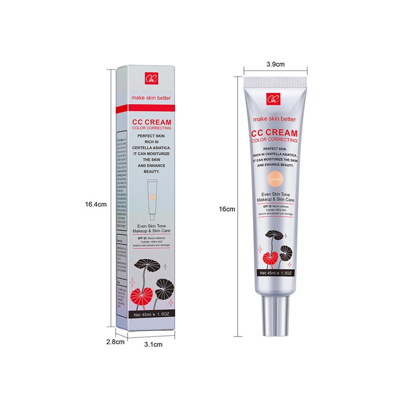 Tinted Face Cream with Centella Asiatica, CC Cream Red Correct
