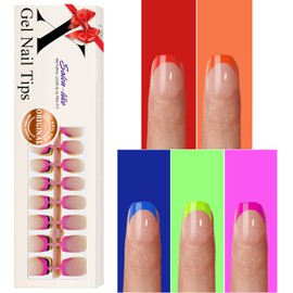 KQueenest French Gel Nail Tips,300 Pcs White French Tip Press on Nails Short Square,Light Nude French Tip Nails Design,Natural Gel x Nail Tips,No Need File Small Fake Nails Press ons for Nail Art DIY