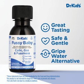 DrKids Fussy Baby Liquid Dietary Supplement, Gripe Water Alternative, 3.4 Fl. Oz. (100 ml) 2 Pack