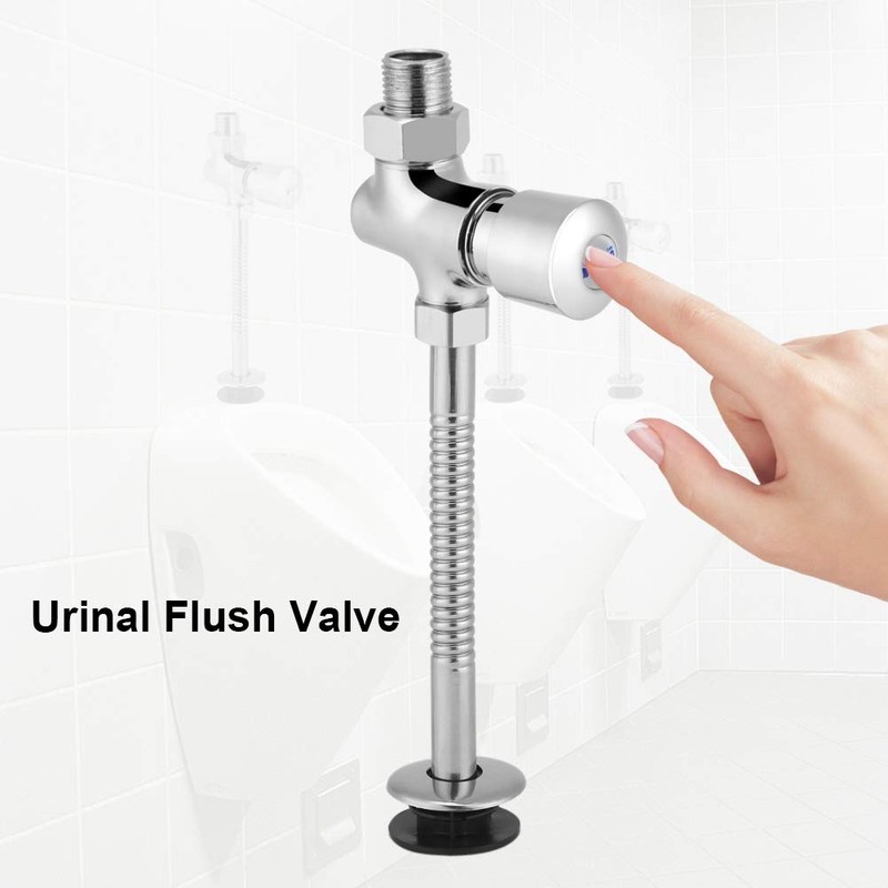 Urinal Flush Valve with Button, Manual Delay, Automatic Shut-Off Toilet