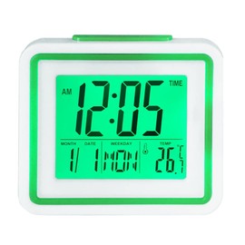 English Talking Alarm Clock with Date, Day and Temperature, for Low Vision or Blind (Green)