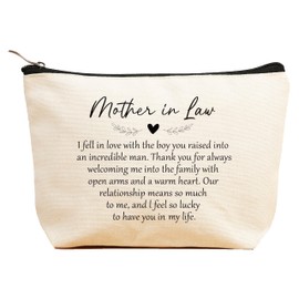 ZVMIS Mother Of the Groom Gifts from Bride,Bridal Shower Gifts for Mother-In-Law Gift,Wedding Gifts for New Mom-I Fell In Love With The Boy You Raised-Makeup Bag Gifts,Cosmetic Pouch,Travel Case
