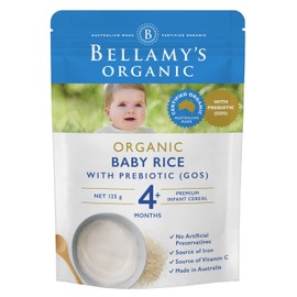 Bellamy's Organic Baby Rice with Prebiotic (GOS) 4+ Months 125g
