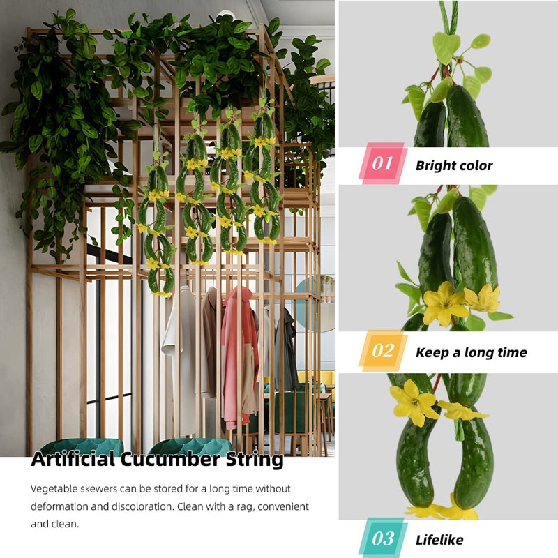 VIOCIWUO Fake Cucumber Simulation Cucumber String Artificial Vegetable Fruit String