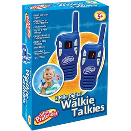 Little Pretender 2 Pack Walkie Talkies for Kids, 2 Mile Range, 3 Channels, Includes Built-in Flashlight, Kids Walkie Talkies, 2 Pack Walkie Talkie Gifts for Kids, Girls, Boys Ages 5,6,7,8 Years Old