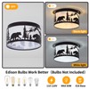 Farmhouse Flush Mount Ceiling Light with Shade - Rustic Deer