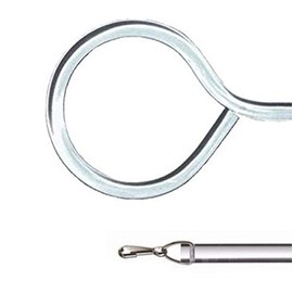 60" Acrylic 4" Loop Easy-Grab Handicap Drapery Baton Curtain Wand with Stainless Steel Hook - ADA Compliant