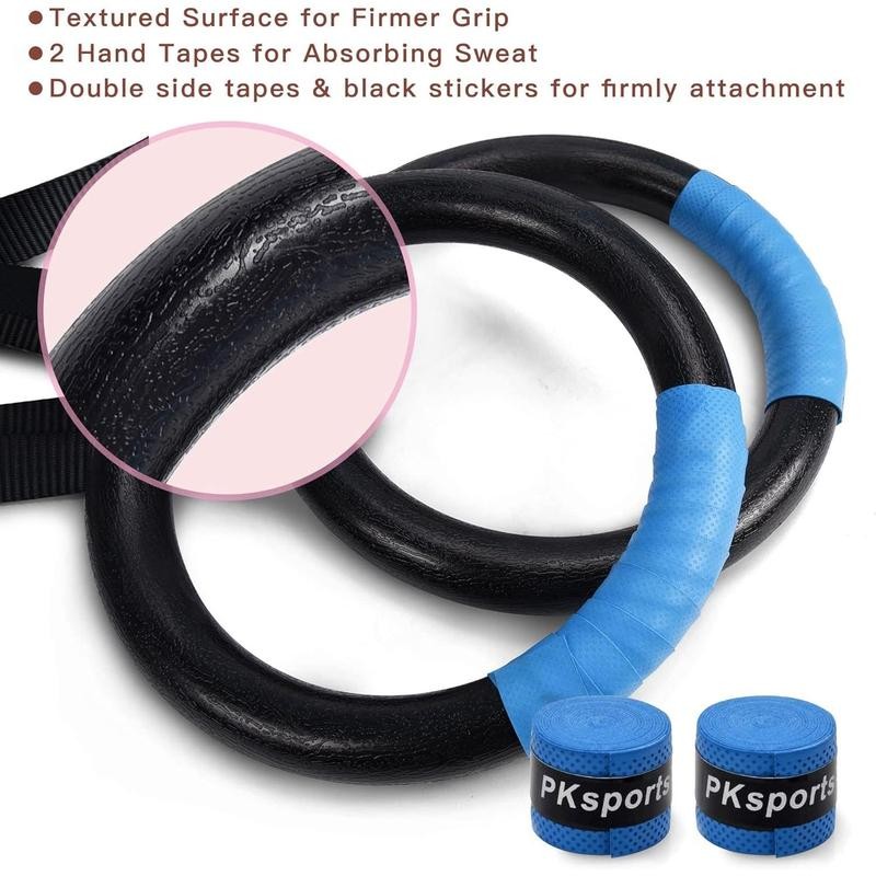 PACETH Gymnastic Rings 1100lbs Capacity with 14.76ft Adjustable Buckle Straps