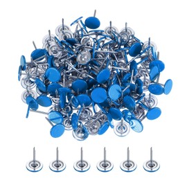 PATIKIL 0.43 Inch Push Pins, 200 Pack Flat Round Head Push Pin Decorative Map Thumb Tacks with Metal Point for Cork Board, Blue