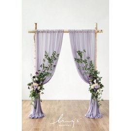 Ling's moment Artificial Eucalyptus Leaves Greenery Garland, 5.9ft 2pcs Fake Silk Long Vines Faux Wreath Realistic Stems for Table Centerpieces Wedding Outdoors Decor, Lilac & Gold
