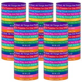 100-Pack Inspirational Bible Verse Bracelets – Christian Wristbands for Bulk Church Events, VBS, Youth Groups & Party Favors