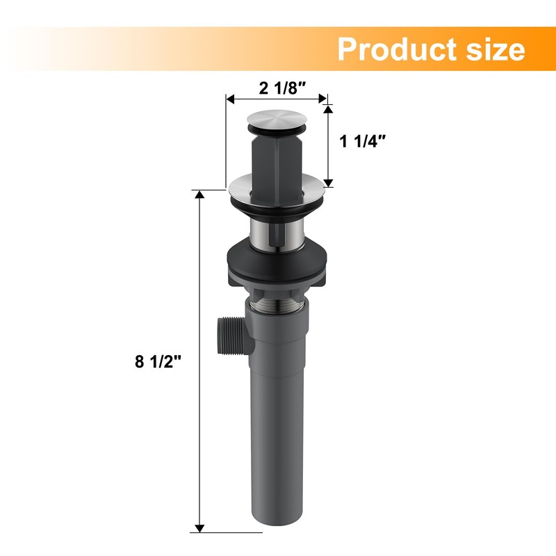 Pop-up Sink Drain Stopper with Lift Rod - Universal Bathroom