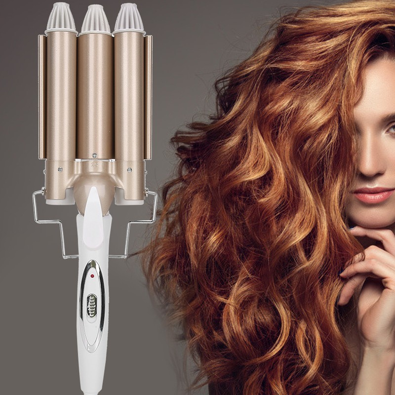 Three Barrel Curling Iron Salon Hairstyling Waver Hair Crimper Hairdressing