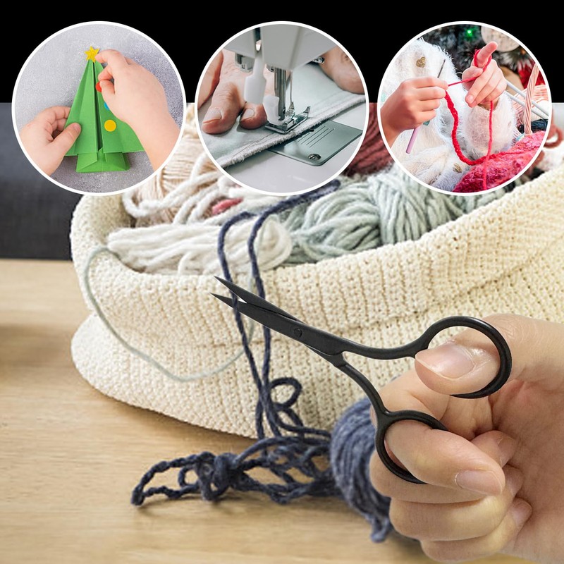 3 Pieces Black Pointed Scissors, Stainless Steel Scissors, Beauty Tools,