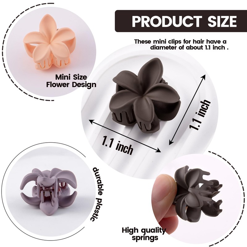 hisial 30PCS Mini Flower Hair Clips for Women Girls Small