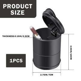 CHEUNGHAO Portable Car Trashcan with Lid - Universal Fit for Car, SUV, Truck - Smell Proof, Windproof Design-Cup Holder and Mini Trash Can for Auto, Office, Home Use-Convenient and Durable