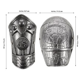 PACKOVE Medieval Knight Set Medieval Arm Guards Viking Armour Bracers Kids Medievals Warriors Costume Accessories Silver