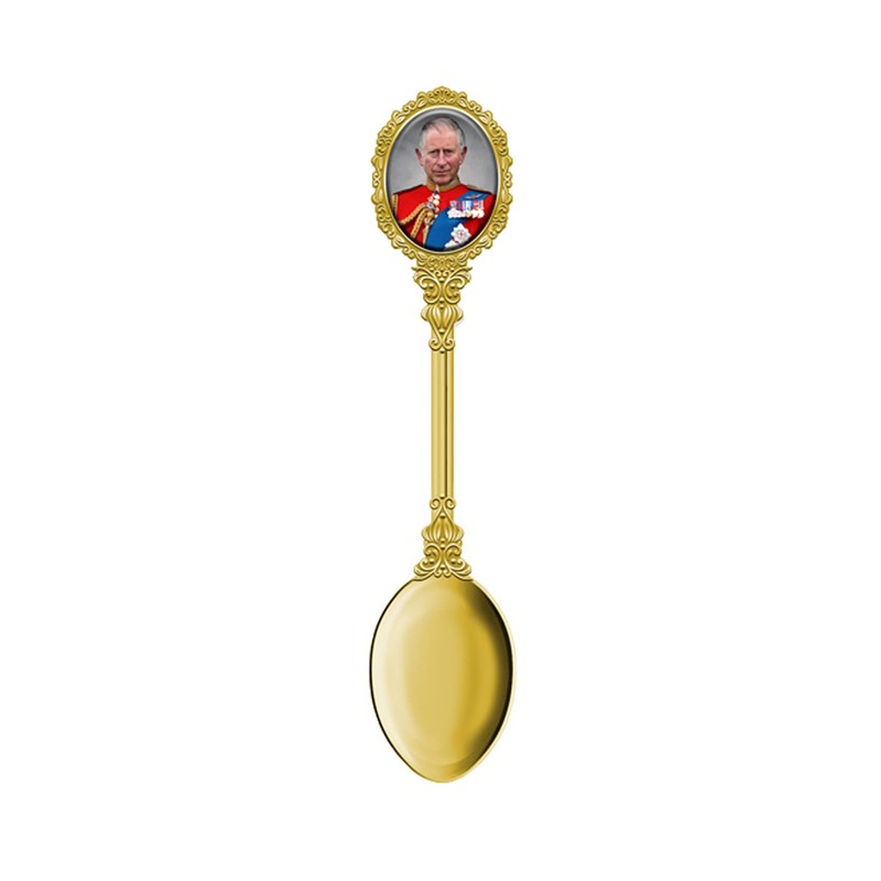 King Charles III Coronation Ornamental Teaspoon Commemorative Memorabilia Decorative Spoon