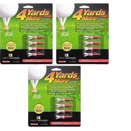 Pride Golf Tee 4 Yards More Tees 3x Four Pack Red 1.75" 1 3/4" 12 Golf Tees Hybrid / Irons