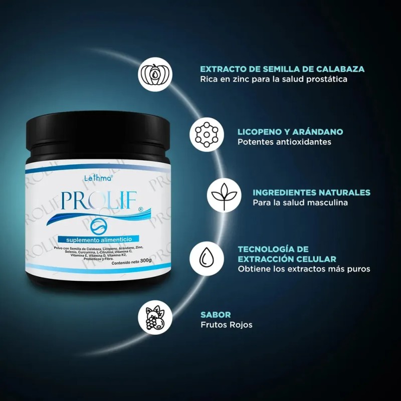 Lethma Prolif Multivitamínico Prostático con Licopeno y Zinc 300g
